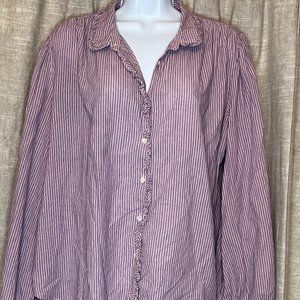 Bohemian Ruffled edged Button Down